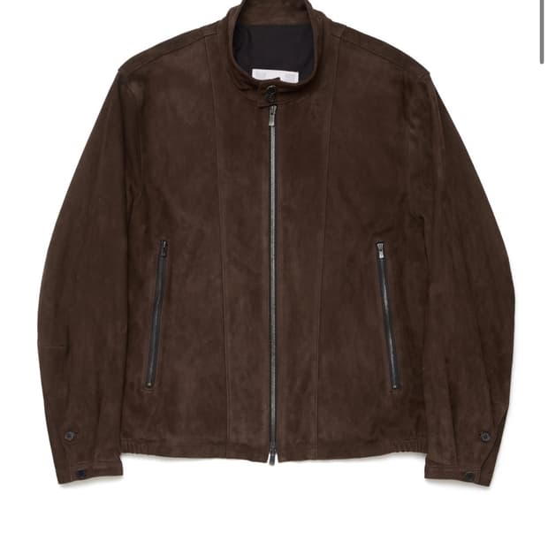 (M 구매) 해칭룸 해링턴 레더 자켓 스웨이그 다크 브라운