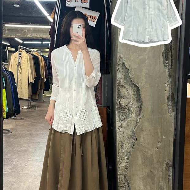 크로커다일 블라우스 화이트 100 #csz3641