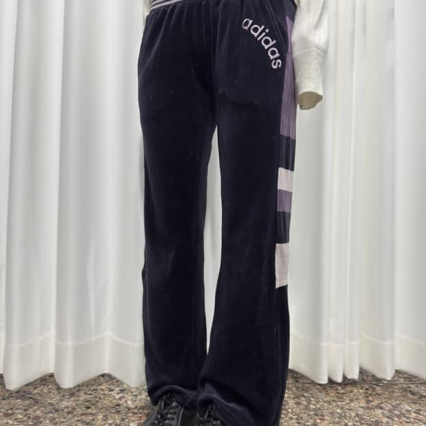 adidas logo velvet pants