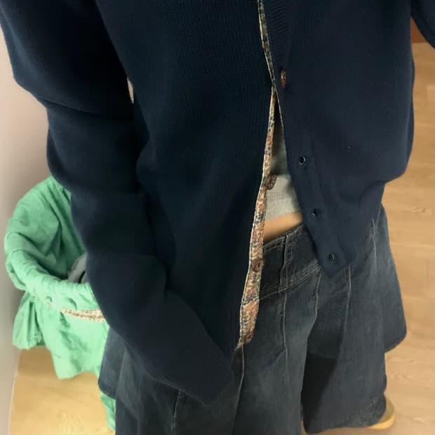 코이세이오 FLOWER PLACKET CARDIGAN NAVY