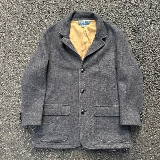 올드 폴로 랄프로렌 해링본 울 자켓