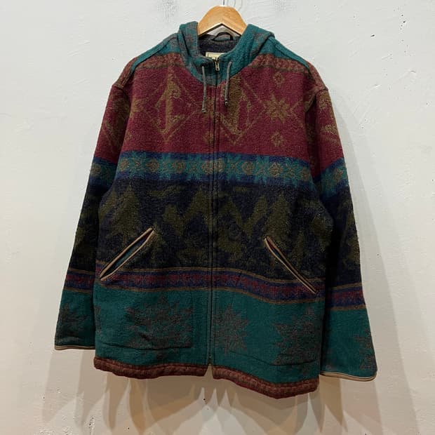 90s 엘엘빈 노르딕 블랭킷 울 자켓 