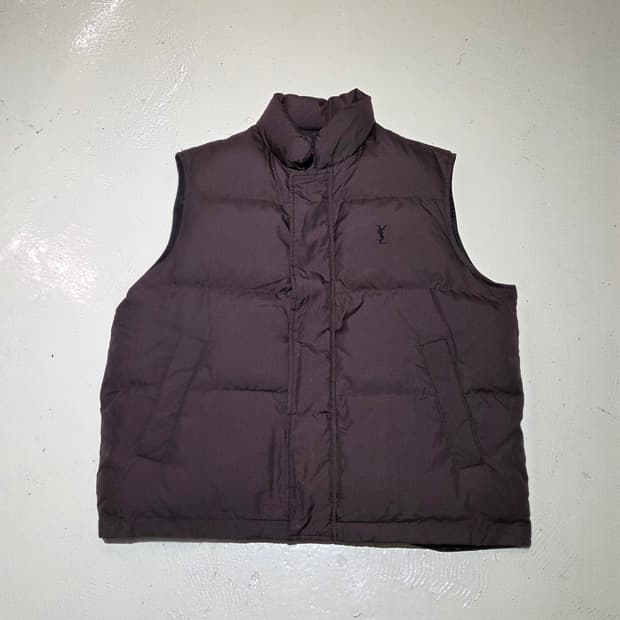 90-00s YSL 입생로랑 미니멀 조끼 패딩