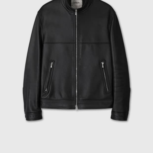 (구매글)WASHED LAMBSKIN HIGH NECK LEATHER