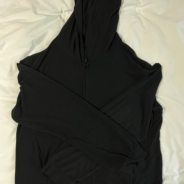 mudule lounge hoodie zipup black