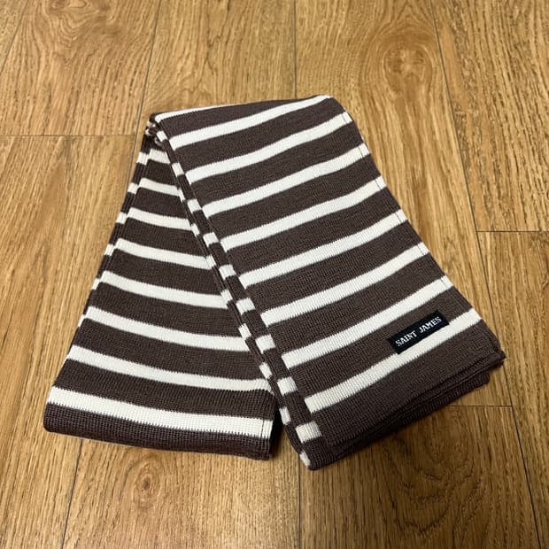 세인트제임스 스트라이프 머플러 브라운 듀가이 두가이 목도리