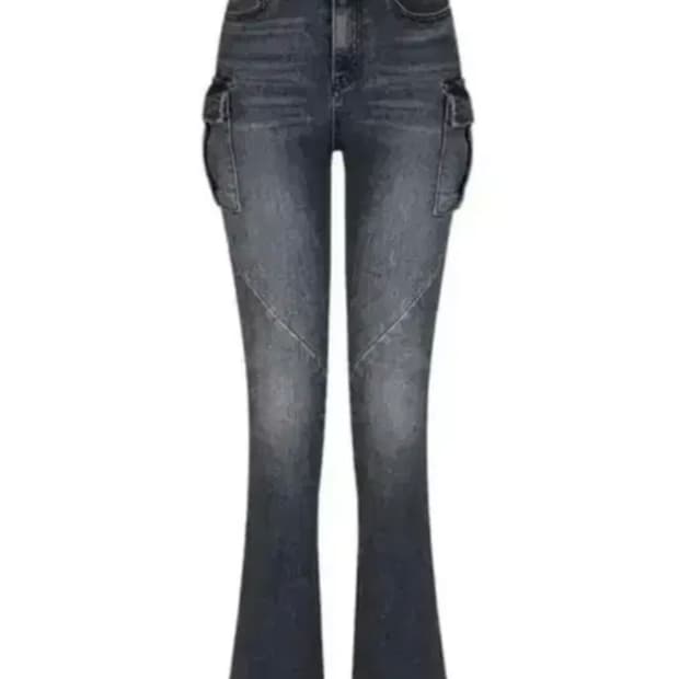 오도어 다크 카고 부츠컷 데님 팬츠