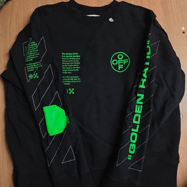 [S] 오프화이트 아치 셰이프 맨투맨 OMBA037R20E30006