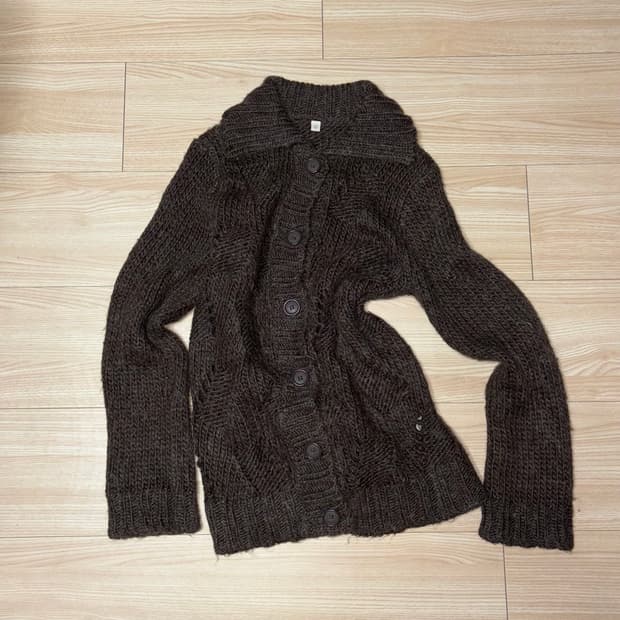 일본 유니클로 빈티지 펀칭 니트 가디건