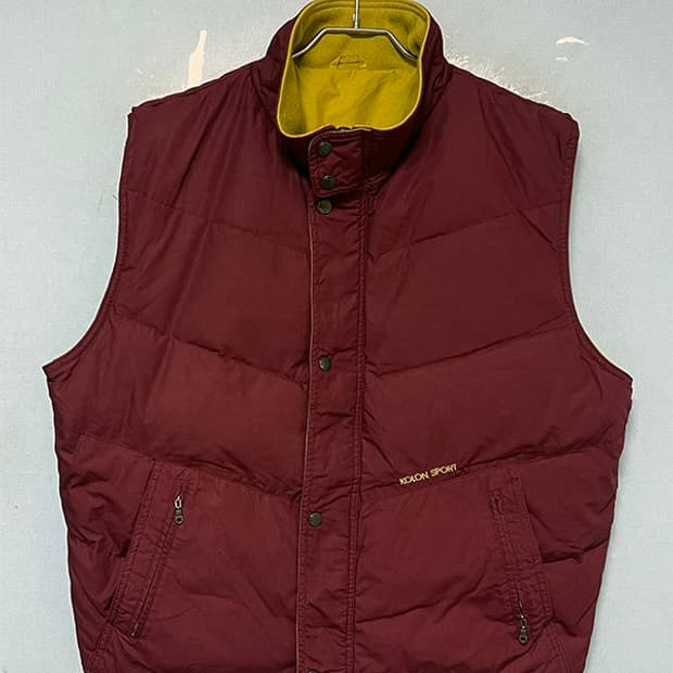 코오롱스포츠 남자 패딩조끼 덕다운 올드스쿨룩 XL 105