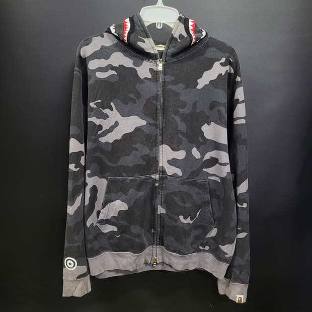 베이프 빈티지 블랙 흑계 시티 카모 샤크 후드 A Bathing Ape