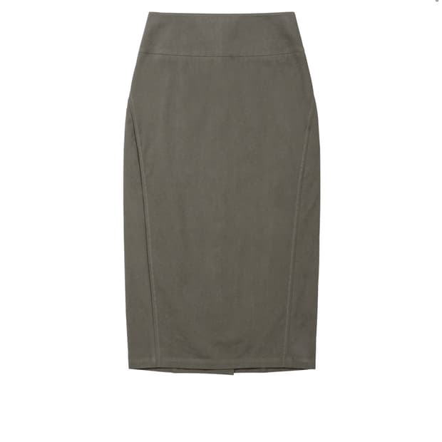 웰빙 익스프레스 Embroidered Long Skirt Khaki