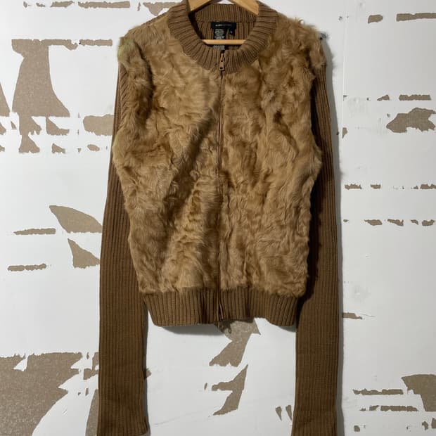 bcbg 맥스아자리아 퍼 니트 집업