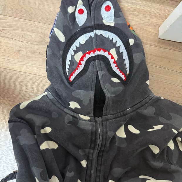 베이프 더블 샤크후드 야광 흑계