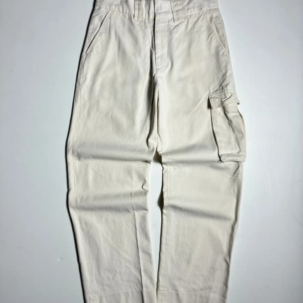 S.T.U 19FW 플랩 카고 포켓 아이보리 코튼 팬츠 R2656