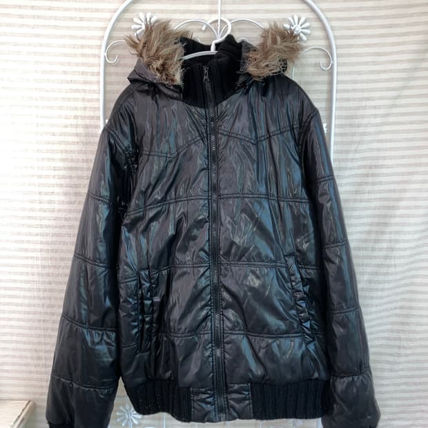 jpn vintage 블랙 무광 패딩 점퍼 y2k 스트릿 갸루 펑키