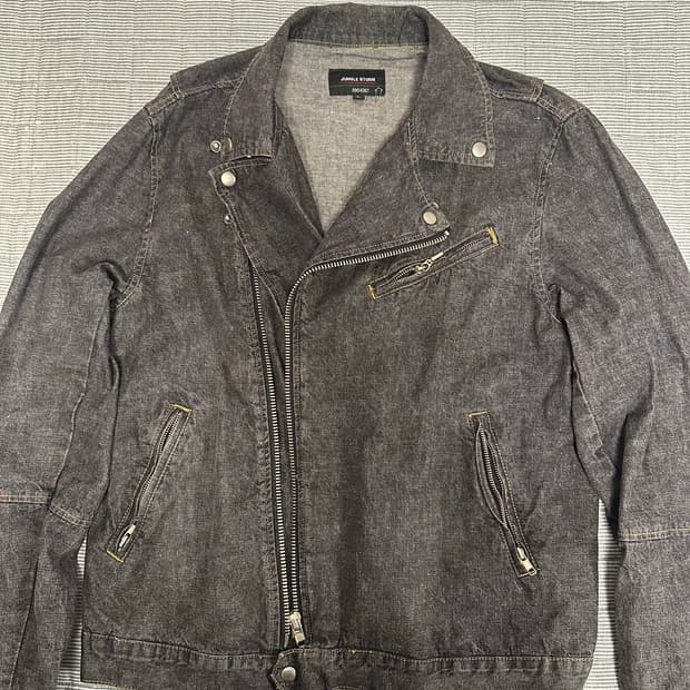 일본 빈티지 정글스톰 데님 라이더 자켓 L