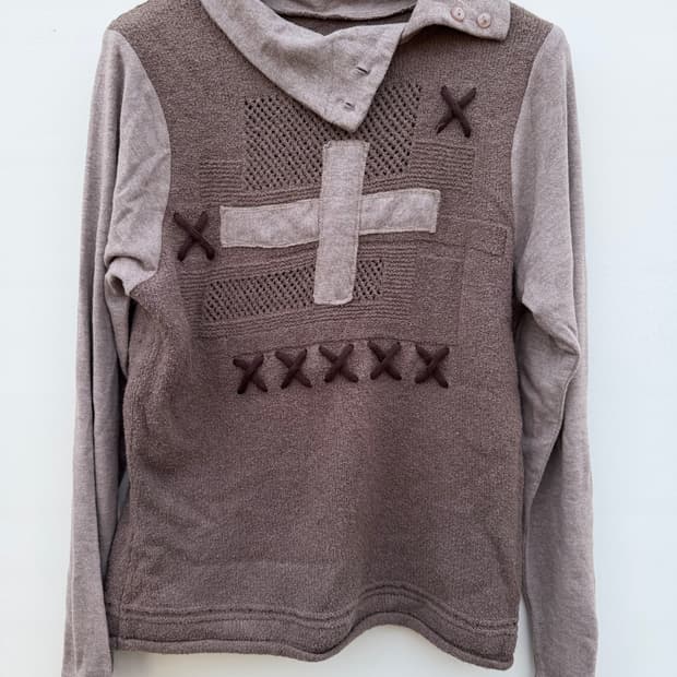 십자가 니트 탑