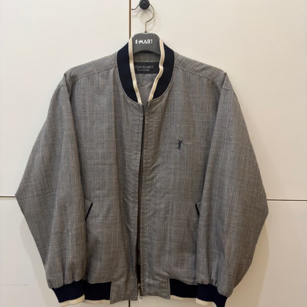 YSL 입생로랑 글렌체크 블루종 자켓