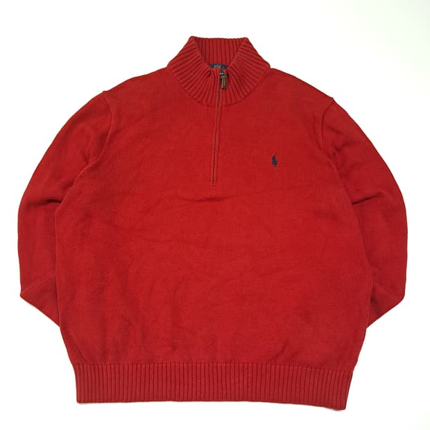 CL192 2XL 폴로 코튼 하프집업 니트