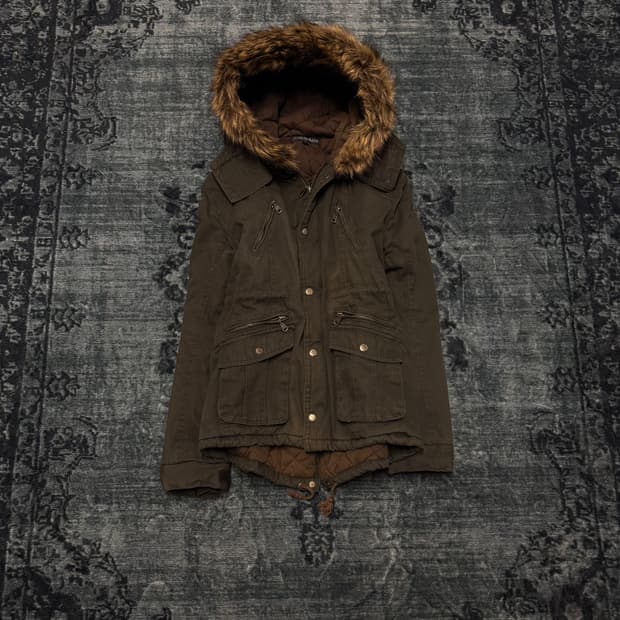 In the attic y2k trimming fur military j