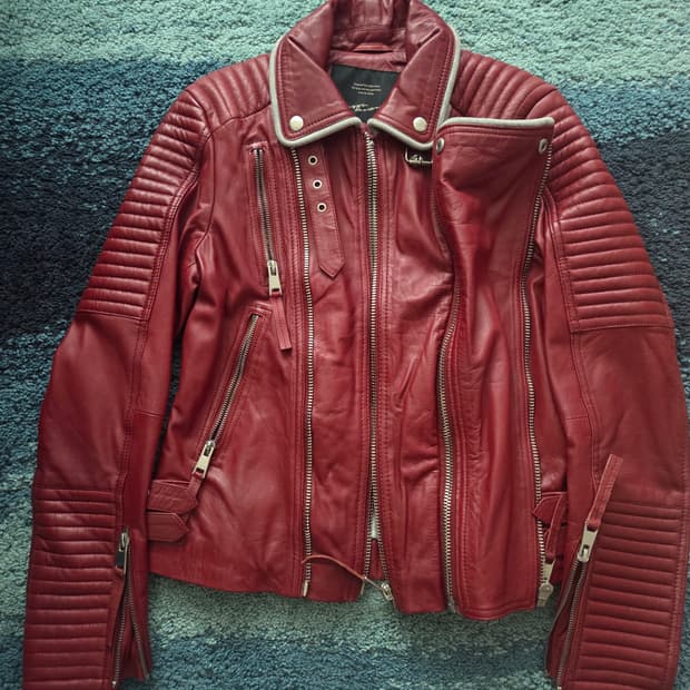 제시뉴욕 가죽 라이더자켓 66사이즈 버건디