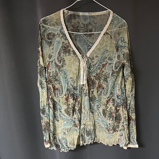 빈티지 보헤미안 블라우스