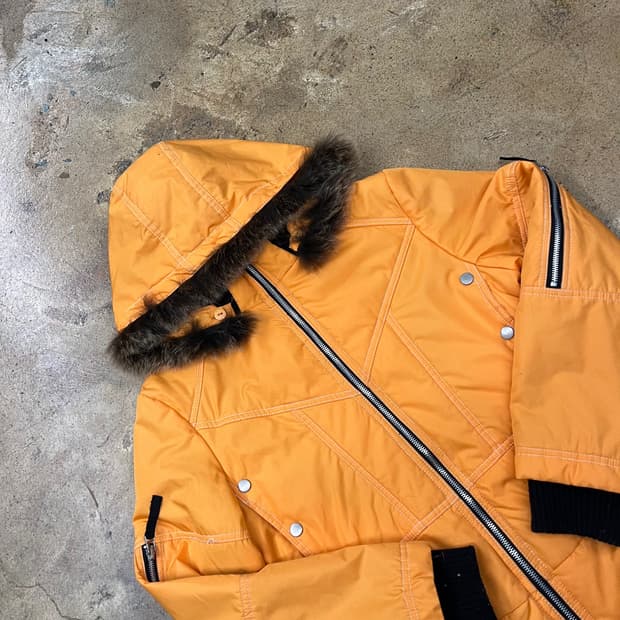 [정품/S] 아르마니 익스체인지 오렌지색 후드 패딩 점퍼 b19