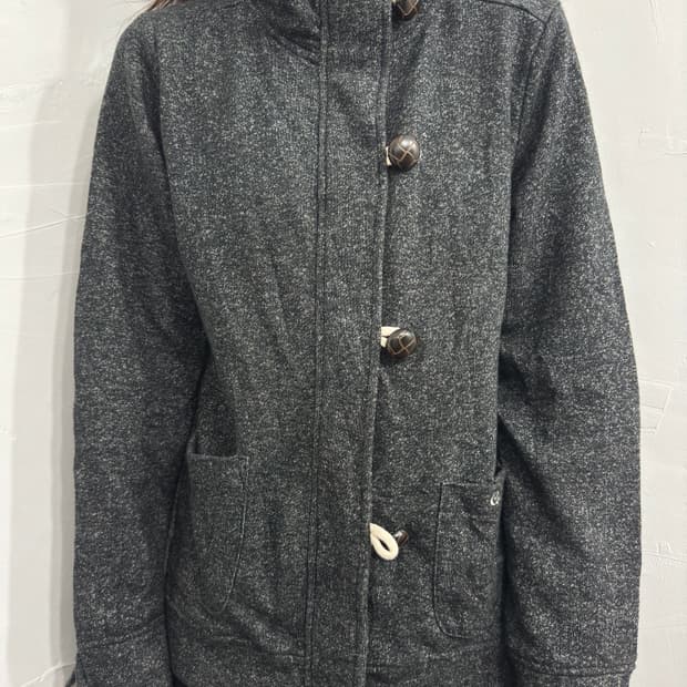 converse button hood cardigan