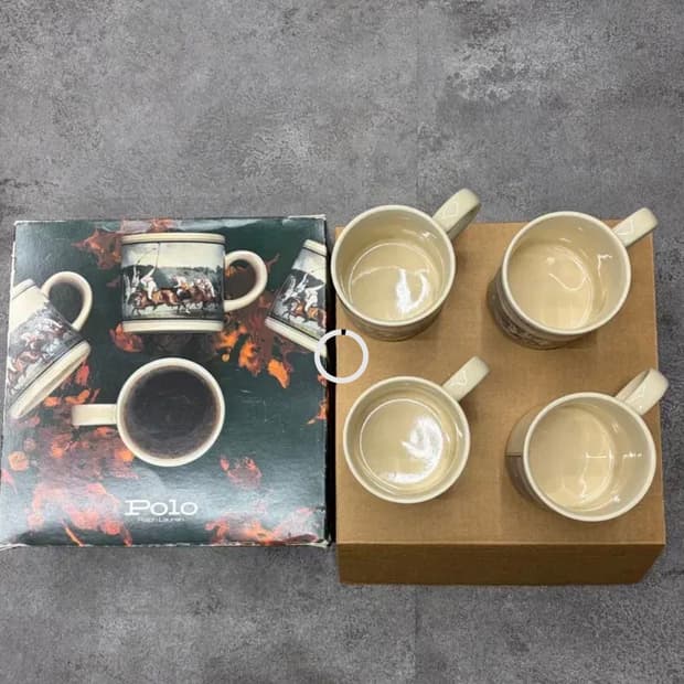 90s 폴로 랄프로렌 데드스탁 빈티지 머그컵 4개