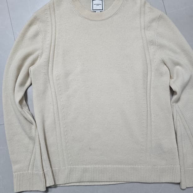 우영미 아이보리 캐시미어 니트 50사이즈
