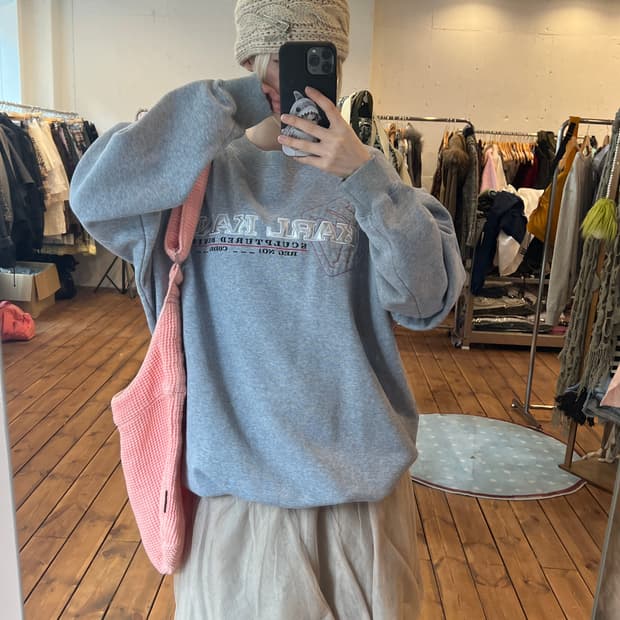 Karl Kani 칼카니 그레이 로고 맨투맨