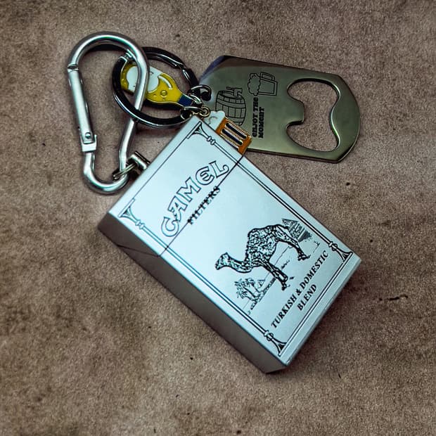 Camel Retro Keyring – 재떨이 참 & 오프너 키링세트