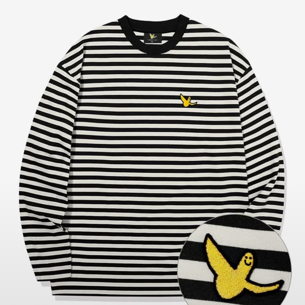 와랏이즌 스트라이프 롱슬리브[블랙/M]