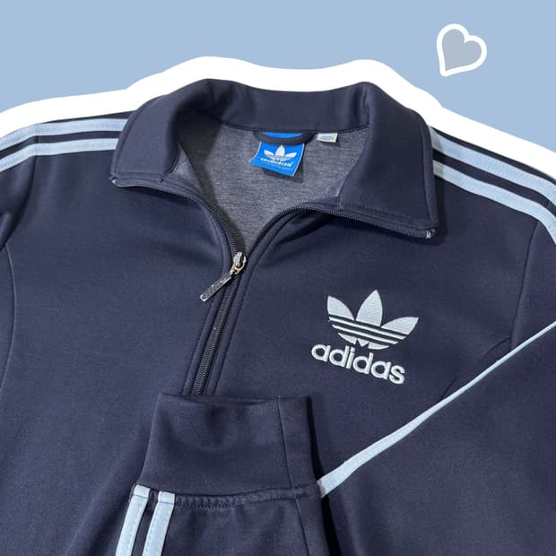 아디다스 소라색 3선 로고 유로파 트랙탑 져지