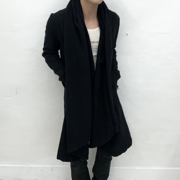 Xin damaged drape coat jacket