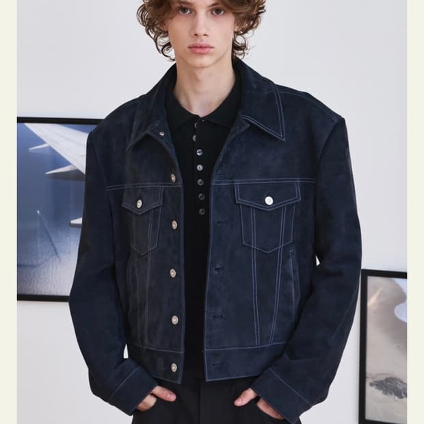 웨이비니스 25FW 스웨이드트러커자켓 진네이비 2size