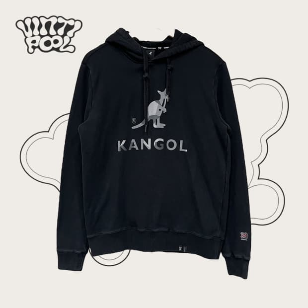 캉골 빅로고 후드티 M 블랙