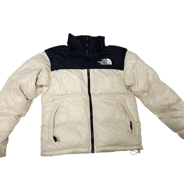 [노스페이스] 화이트라벨 눕시 온볼 패딩 크림 블랙 85(XS) 실측 M