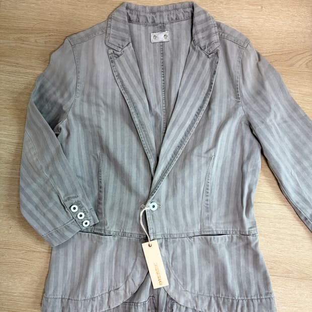 디젤 00s 스트라이프 9부 그레이데님 자켓 55-66