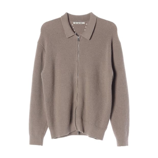 SUARE 카라 집업 니트 L