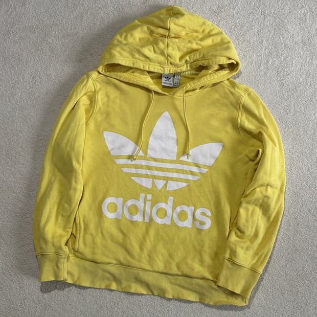 아디다스 파이어버드 옐로우 노랑 빅 로고 후드티