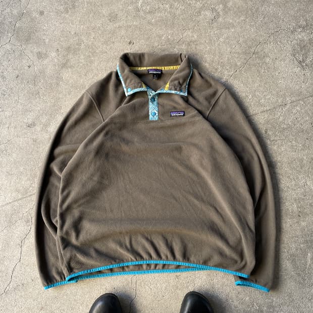 Patagonia Micro D Brown&Sky Blue Fleece 