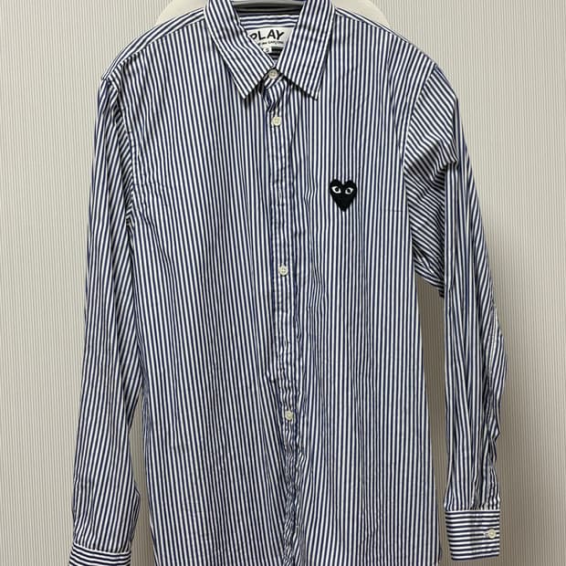 꼼데가르송 Comme des Garcons 블랙하트 스트라이프셔츠 S