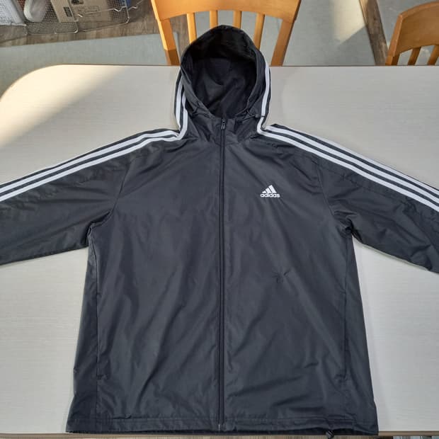 XL105 adidas 봄여름용 바람막이 후드집업 블랙 XL-452