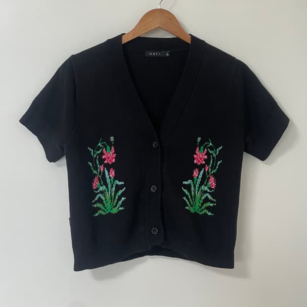 Obey 니트가디건 블랙 m