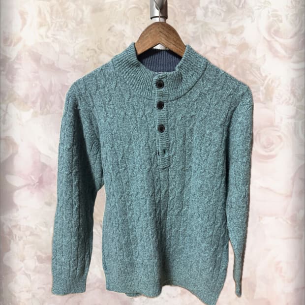 반집업 꽈배기 니트 