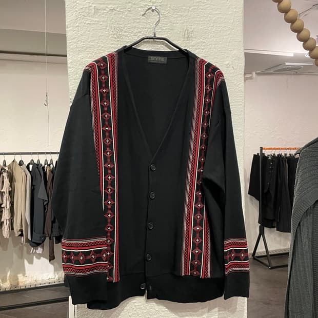 요지야마모토 패턴 디테일 가디건