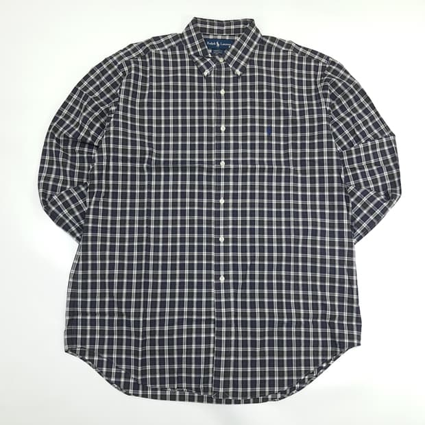 Co806 XL 폴로 랄프로렌 모던블랙워치 스몰타탄체크 긴팔 셔츠 남방