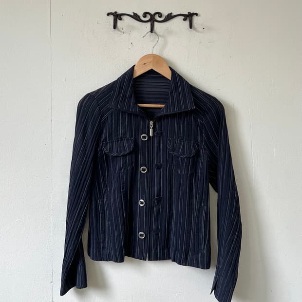 Japan vtg 멀티 포켓 실크 자켓